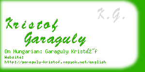 kristof garaguly business card